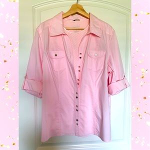 Christopher & Banks Pink Shirt & Tee (2 piece set)